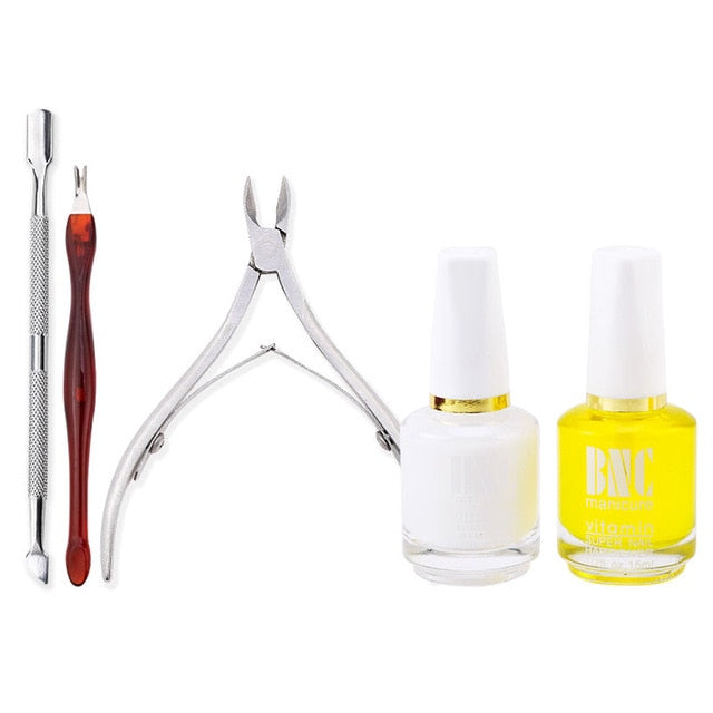 Nail Art Exfoliating Tools Set Nail File Cuticle Nipper Tool Spoon Pusher Remover Cutter Clipper Trimmer Scissors Manicure Tool