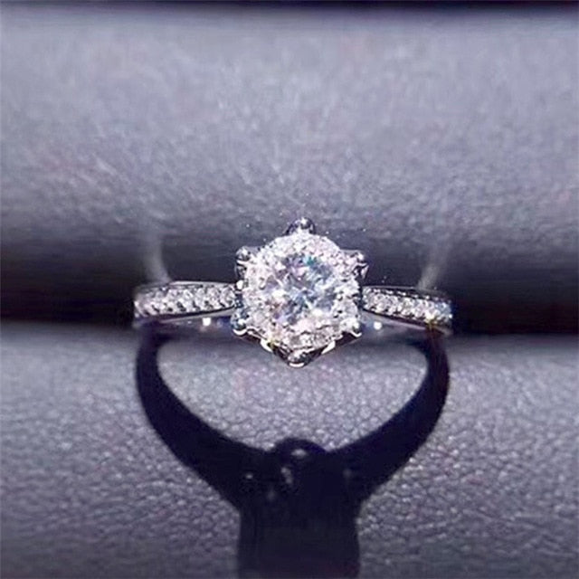 CC Trendy Jewelry S925 Rings For Women Cubic Zirconia Charms Bridal Wedding Engagement White Gold Color Ring Drop Shipping