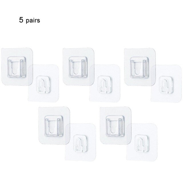 Double-Sided Adhesive Wall Hooks Hanger Strong Transparent Hooks Suction Cup Sucker Wall Storage Holder For Kitchen Bathroo