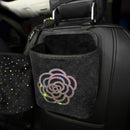 Luxury Diamond Rhinestone Car Storage Bag Organizer Seat Back Holder Multi-Pockets Car Backseat Stowing Tidying for Women