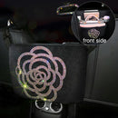 Luxury Diamond Rhinestone Car Storage Bag Organizer Seat Back Holder Multi-Pockets Car Backseat Stowing Tidying for Women