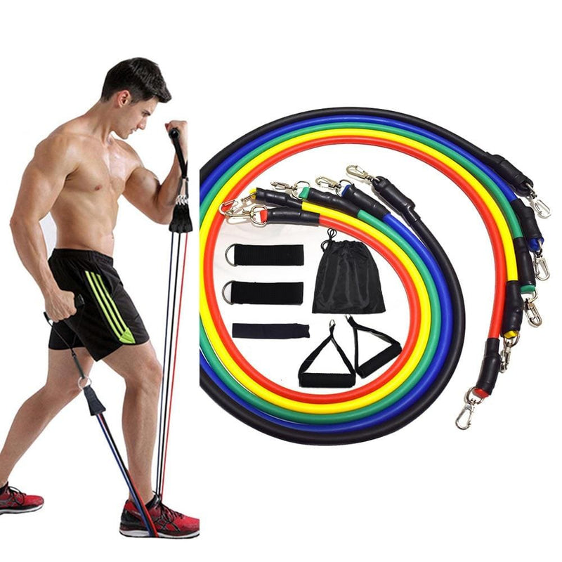 11 Pcs Resistance Bands Set Fitness Bands Resistance Gym Equipment Exercise Bands Pull Rope Fitness Elastic Training Expander