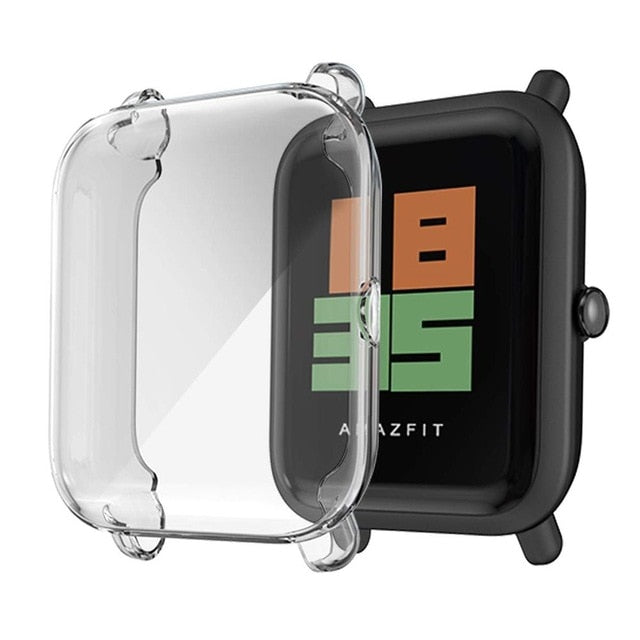 Screen Protector Slim Colorful Frame TPU Case Cover Protect Shell For Huami Amazfit Bip Younth Watch with Screen Protector