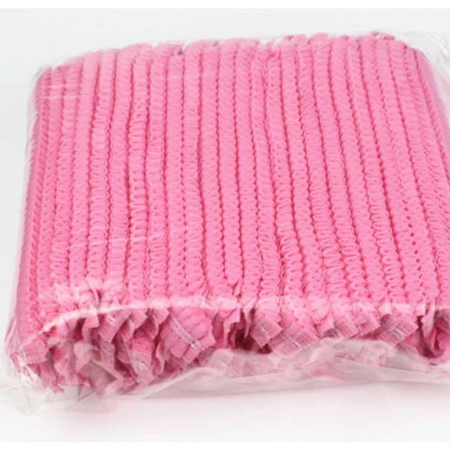 100Pcs Disposable Shower Cap Plastic Waterproof Transparent Color Shower Hat Hotel For Travel Home One Time Bathroom Products