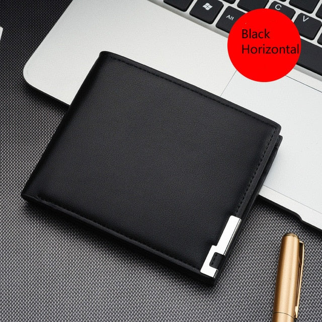 PU Men's Wallet Retro Leather Men's Short Wallet Horizontal Multi-Card Wallet Luxury Wallet Fashion Pure Color Wallet
