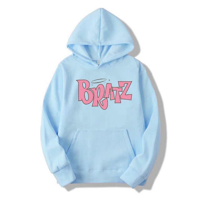 Bratz Letter print hoodie Autumn winter Sweatshirt unisex men and Women's Casual student Fashion Hooded Sweatshirt Long Sleeve