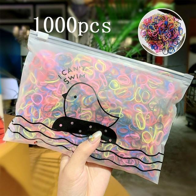 1000pcs Colors Girls Baby Hair Ring Rope Headwear Scrunchies Elastic Hair Band Kids Hair Accessories for Women Fashion Hair Tie