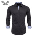 VISADA JAUNA Men Shirts Europe Size New Arrivals Slim Fit Male Shirt Solid Long Sleeve British Style Cotton Men's Shirt Office