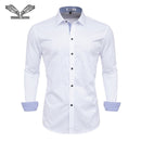 VISADA JAUNA Men Shirts Europe Size New Arrivals Slim Fit Male Shirt Solid Long Sleeve British Style Cotton Men's Shirt Office