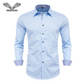 VISADA JAUNA Men Shirts Europe Size New Arrivals Slim Fit Male Shirt Solid Long Sleeve British Style Cotton Men's Shirt Office
