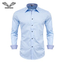 VISADA JAUNA Men Shirts Europe Size New Arrivals Slim Fit Male Shirt Solid Long Sleeve British Style Cotton Men's Shirt Office
