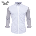 VISADA JAUNA Men Shirts Europe Size New Arrivals Slim Fit Male Shirt Solid Long Sleeve British Style Cotton Men's Shirt Office