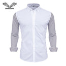 VISADA JAUNA Men Shirts Europe Size New Arrivals Slim Fit Male Shirt Solid Long Sleeve British Style Cotton Men's Shirt Office