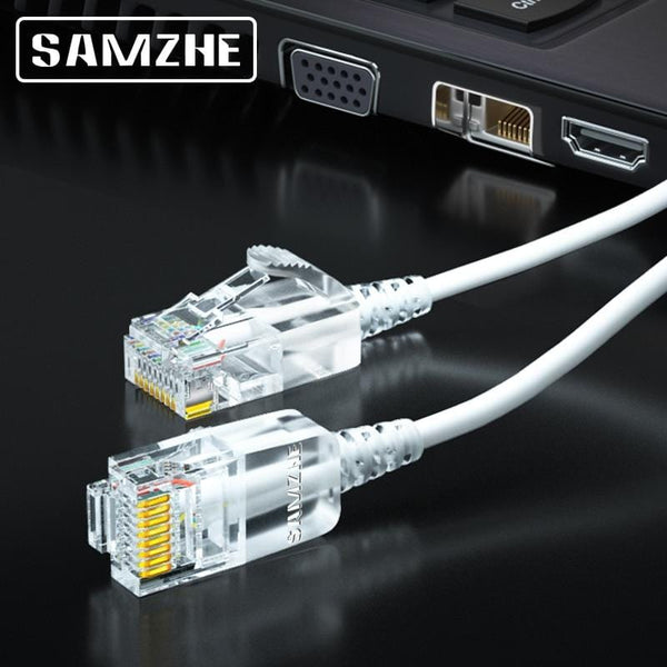 SAMZHE Cat6A Ethernet Cable  Ultrafine Cat 6 UTP Ethernet Patch Cable - Slim RJ45 Computer XBox Networking LAN Cords