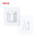 10pcs Double Sided Adhesive Wall Hooks Hanger Strong Transparent Hooks Suction Cup Sucker Wall Storage Holder Home Hook