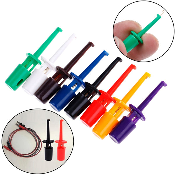Mini 12Pcs Or 10pcs Single Test Hook Clip Test Probe For Electronic Testing IC Grabber Large Round Crocodile Clip Hook Test Clip