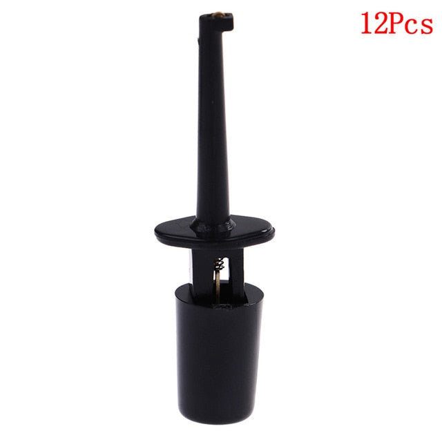 Mini 12Pcs Or 10pcs Single Test Hook Clip Test Probe For Electronic Testing IC Grabber Large Round Crocodile Clip Hook Test Clip