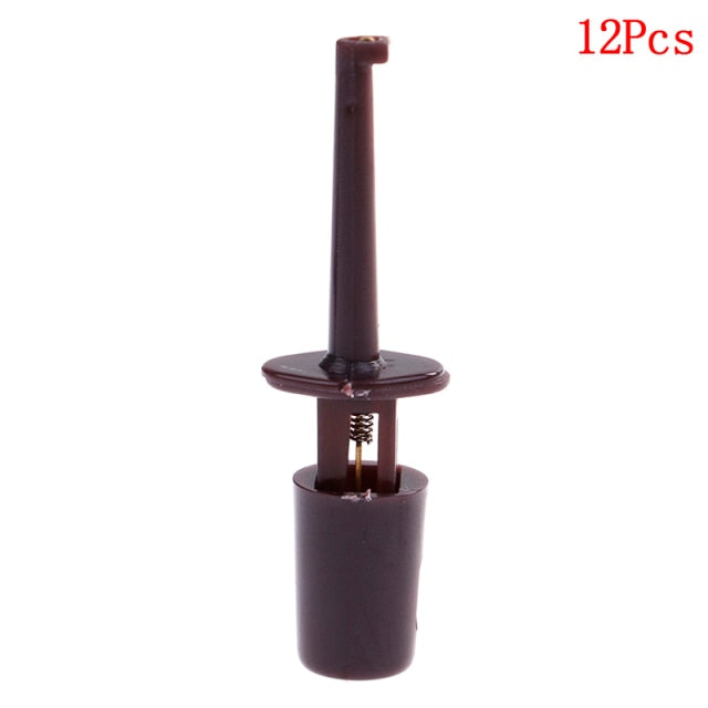 Mini 12Pcs Or 10pcs Single Test Hook Clip Test Probe For Electronic Testing IC Grabber Large Round Crocodile Clip Hook Test Clip
