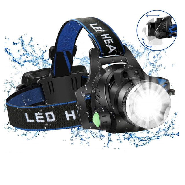 Headlamps 12000lumens Led Headlamp L2/T6 Zoomable Headlight Head Torch Flashlight Head lamp by 18650 battery for Fishing Hunting