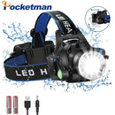 Headlamps 12000lumens Led Headlamp L2/T6 Zoomable Headlight Head Torch Flashlight Head lamp by 18650 battery for Fishing Hunting