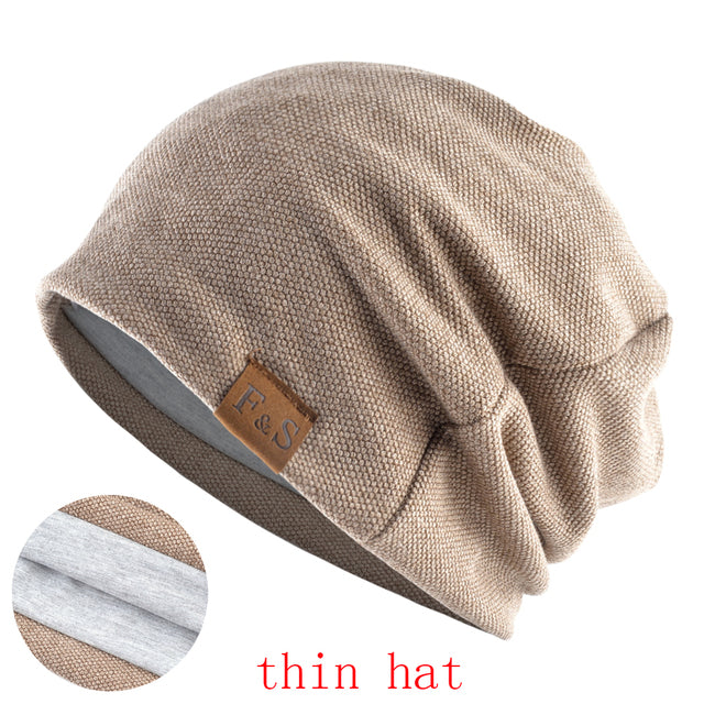Fashion Bonnet Hat For Men And Women Autumn Knitted Solid Color Skullies Beanies Spring Casual Soft Turban Hats Hip Hop Beanie