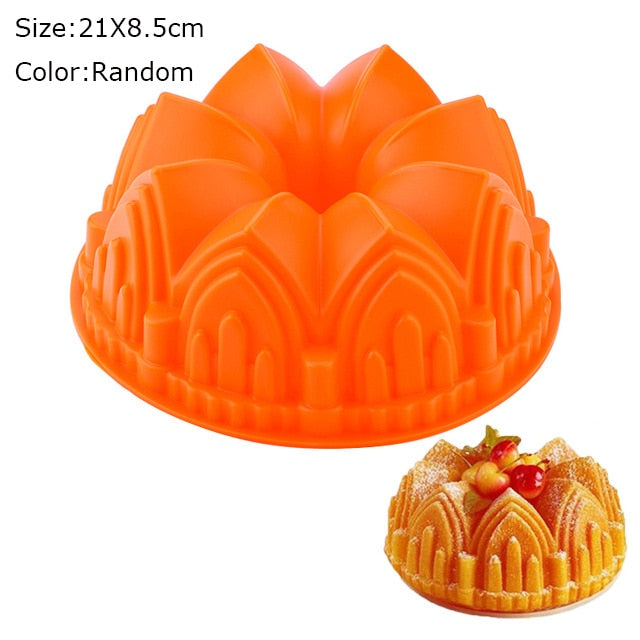 Silicone Cake Molds Flower Crown Shape  Baking  mold kitchen Tool 3D Bread Pastry Mold Pizza Pan DIY Birthday Wedding Party