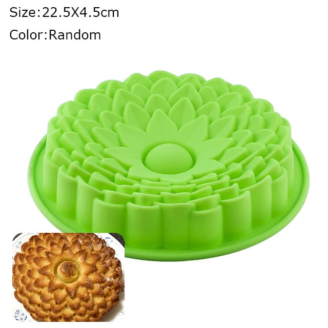 Silicone Cake Molds Flower Crown Shape  Baking  mold kitchen Tool 3D Bread Pastry Mold Pizza Pan DIY Birthday Wedding Party
