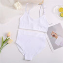 Seamless Women Bra Set Cotton Sexy Thong Tank Top Solid Breathable Low Waist Panty Ladies Lingerie Set  Fashion Underwear Set