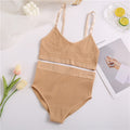 Seamless Women Bra Set Cotton Sexy Thong Tank Top Solid Breathable Low Waist Panty Ladies Lingerie Set  Fashion Underwear Set