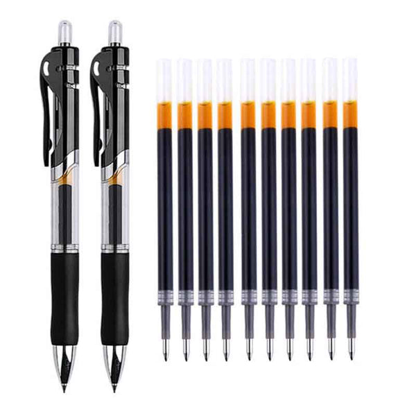 Retractable Gel Pens Set Black/red/blue Ink Colored Gel Pen 0.5mm Replaceable Refills Office&school Supplies Stationery