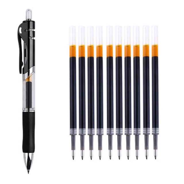 Retractable Gel Pens Set Black/red/blue Ink Colored Gel Pen 0.5mm Replaceable Refills Office&school Supplies Stationery
