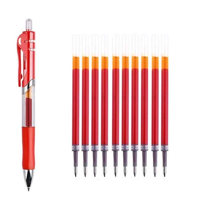 Retractable Gel Pens Set Black/red/blue Ink Colored Gel Pen 0.5mm Replaceable Refills Office&school Supplies Stationery