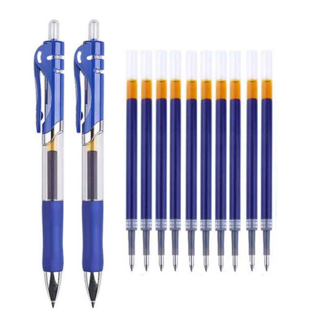 Retractable Gel Pens Set Black/red/blue Ink Colored Gel Pen 0.5mm Replaceable Refills Office&school Supplies Stationery