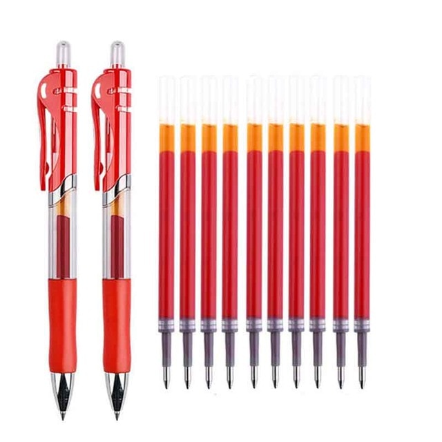 Retractable Gel Pens Set Black/red/blue Ink Colored Gel Pen 0.5mm Replaceable Refills Office&school Supplies Stationery