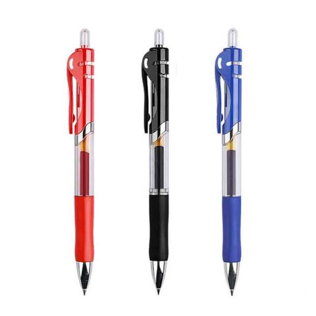 Retractable Gel Pens Set Black/red/blue Ink Colored Gel Pen 0.5mm Replaceable Refills Office&school Supplies Stationery