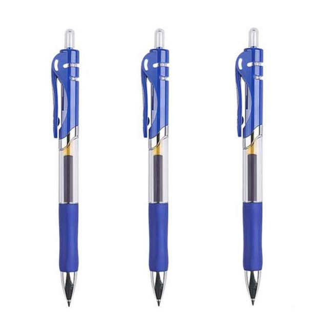Retractable Gel Pens Set Black/red/blue Ink Colored Gel Pen 0.5mm Replaceable Refills Office&school Supplies Stationery