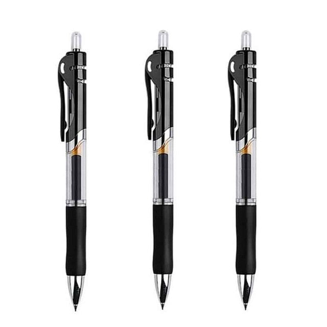 Retractable Gel Pens Set Black/red/blue Ink Colored Gel Pen 0.5mm Replaceable Refills Office&school Supplies Stationery