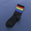 Fashion Socks Cotton Rainbow Stripes Christmas Gift Classic Warm Casual Tide Harajuku Funny Cute Pop Korean Socks For Women