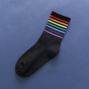 Fashion Socks Cotton Rainbow Stripes Christmas Gift Classic Warm Casual Tide Harajuku Funny Cute Pop Korean Socks For Women