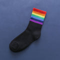 Fashion Socks Cotton Rainbow Stripes Christmas Gift Classic Warm Casual Tide Harajuku Funny Cute Pop Korean Socks For Women