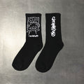 Japanese Cotton Cartoon Pattern Hip Hop Style Breathable Mid Tube Socks Skateboard Socks 1Pair Soft Long Sock for Men
