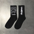 Japanese Cotton Cartoon Pattern Hip Hop Style Breathable Mid Tube Socks Skateboard Socks 1Pair Soft Long Sock for Men