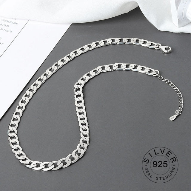 Real 925 Sterling Silver Elegant hollowout chain Geometric Pendant Necklace Fine Jewelry For Women Wedding Party Bijoux