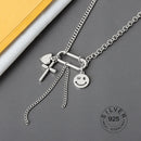 Real 925 Sterling Silver Elegant hollowout chain Geometric Pendant Necklace Fine Jewelry For Women Wedding Party Bijoux