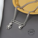 Real 925 Sterling Silver Elegant hollowout chain Geometric Pendant Necklace Fine Jewelry For Women Wedding Party Bijoux