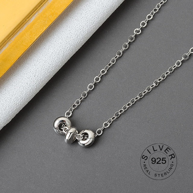 Real 925 Sterling Silver Elegant hollowout chain Geometric Pendant Necklace Fine Jewelry For Women Wedding Party Bijoux