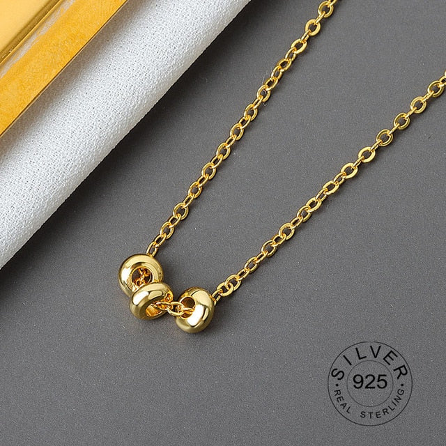 Real 925 Sterling Silver Elegant hollowout chain Geometric Pendant Necklace Fine Jewelry For Women Wedding Party Bijoux