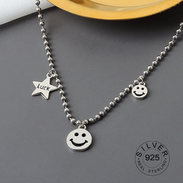 Real 925 Sterling Silver Elegant hollowout chain Geometric Pendant Necklace Fine Jewelry For Women Wedding Party Bijoux