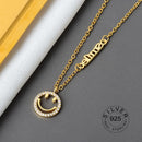 Real 925 Sterling Silver Elegant hollowout chain Geometric Pendant Necklace Fine Jewelry For Women Wedding Party Bijoux