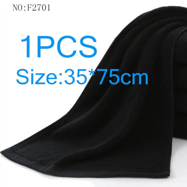 100% cottonnon-fading black towel jacquard soft bamboo fiber towel thickened absorbent black towel for home hotel beauty salon